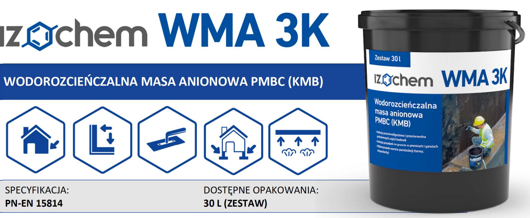 Masa asfaltowa typu PMBC (KMB) Izochem WMA 3k 30l
